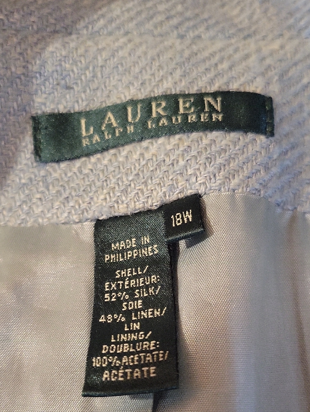 Ralph Lauren Light Blue Women's Silk And Linen Blazer - Picture 3 of 5